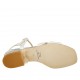 Woman's strap sandal in white leather and silver patent leather heel 2 - Available sizes:  32, 33, 43, 44, 46