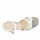 Woman's strap sandal in white leather and silver patent leather heel 2 - Available sizes:  32, 33, 43, 44, 46