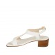 Sandalo da donna in pelle bianca tacco 4 - Misure disponibili: 32, 34, 42, 43, 44, 45, 46