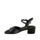 Sandale pour femmes avec courroie en cuir lamé imprimé bleu talon 4 - Pointures disponibles:  32, 34, 42, 43, 44, 45, 46