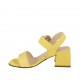 Sandale pour femmes en daim jaune avec courroie talon 5 - Pointures disponibles:  33, 34, 42, 43, 44