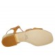 Sandale pour femmes en cuir brun clair et cuir verni platine avec courroie talon 2 - Pointures disponibles:  32, 33, 34, 43, 44, 45, 46