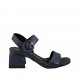 Damensandale mit Riem aus blauem laminiertem bedrucktem Wildleder Absatz 5 - Verfügbare Größen:  31, 32, 42, 43, 44, 45