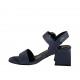Damensandale mit Riem aus blauem laminiertem bedrucktem Wildleder Absatz 5 - Verfügbare Größen:  31, 32, 42, 43, 44, 45