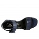 Sandalia con cinturon para mujer en gamuza laminada estampada azul tacon 5 - Tallas disponibles:  31, 32, 42, 43, 44, 45