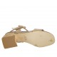 Sandalia para mujer en gamuza beis y piel laminada gris con cinturon tacon 5 - Tallas disponibles:  31, 32, 43, 44, 45, 46