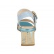 Sandale pour femmes en daim et cuir lamé bleu clair avec courroie talon 5 - Pointures disponibles:  32, 34, 42, 43, 44, 45, 46