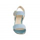 Sandale pour femmes en daim et cuir lamé bleu clair avec courroie talon 5 - Pointures disponibles:  32, 34, 42, 43, 44, 45, 46