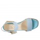 Sandale pour femmes en daim et cuir lamé bleu clair avec courroie talon 5 - Pointures disponibles:  32, 34, 42, 43, 44, 45, 46