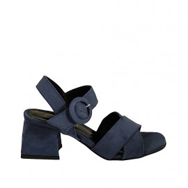 Sandale pour femmes en daim bleu avec courroie talon 5 - Pointures disponibles:  31, 32, 34, 43, 44, 46