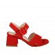 Sandale pour femmes avec courroie en daim rouge talon 5 - Pointures disponibles:  31, 33, 43, 44, 45, 46