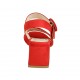 Sandalia para mujer con cinturon en gamuza roja tacon 5 - Tallas disponibles:  31, 33, 43, 44, 45, 46