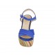 Sandale pour femmes avec plateforme et courroie en daim bleuet et tissu multicouleur talon compensé 12 - Pointures disponibles:  31, 33, 34, 42, 43, 44