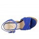 Sandale pour femmes avec plateforme et courroie en daim bleuet et tissu multicouleur talon compensé 12 - Pointures disponibles:  31, 33, 34, 42, 43, 44