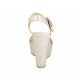 Sandalo con cinturino e plateau in camoscio stampato laminato platino zeppa 12 - Misure disponibili: 31, 42, 43, 44