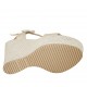 Sandalo con cinturino e plateau in camoscio stampato laminato platino zeppa 12 - Misure disponibili: 31, 32, 33, 34, 42, 43, 44