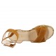 Sandalia para mujer con plataforma y cinturon en gamuza color cuero y tejido multicolor cuña 6 - Tallas disponibles:  31, 42