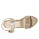 Sandale pour femmes avec plateforme et courroie en daim imprimé et lamé platine talon compensé 12 - Pointures disponibles:  34, 42, 43, 44
