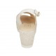 Woman's sandal in white leather wedge heel 6 - Available sizes:  31, 32, 42, 43, 44, 45