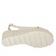 Woman's sandal in white leather wedge heel 6 - Available sizes:  31, 32, 42, 43, 44, 45