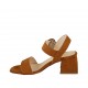 Sandalo da donna con cinturino in camoscio cuoio tacco 5 - Misure disponibili: 31, 32, 33, 34, 42, 43, 45, 46