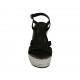 Sandalo da donna con plateau in camoscio nero e tessuto grigio zeppa 9 - Misure disponibili: 32, 33, 34, 42, 43, 44, 45