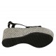 Sandalo da donna con plateau in camoscio nero e tessuto grigio zeppa 9 - Misure disponibili: 32, 33, 34, 42, 43, 44, 45