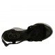 Sandalo da donna con plateau in camoscio nero e tessuto grigio zeppa 9 - Misure disponibili: 32, 33, 34, 42, 43, 44, 45