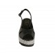 Sandalo da donna in pelle nera e tessuto grigio zeppa 6 - Misure disponibili: 31, 32, 33, 34, 42, 43, 44, 45, 46