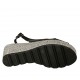 Sandalo da donna in pelle nera e tessuto grigio zeppa 6 - Misure disponibili: 31, 32, 33, 34, 42, 43, 44, 45, 46