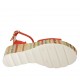 Sandalo con cinturino e plateau in camoscio rosso con zeppa rivestita in tessuto multicolore 6 - Misure disponibili: 43