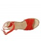 Sandale pour femmes avec plateforme et courroie en daim rouge et tissu multicouleur talon compensé 6 - Pointures disponibles:  43