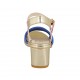 Sandalo da donna con cinturino in pelle laminata platino, blu e fucsia tacco 5 - Misure disponibili: 31, 33, 34, 42, 43, 44, 46