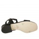 Woman's sandal with ankle strap in black printed leather heel 2 - Available sizes:  32, 33, 34, 42, 43, 44, 45