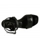 Woman's sandal with ankle strap in black printed leather heel 2 - Available sizes:  32, 33, 34, 42, 43, 44, 45