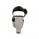 Sandalo con cinturino e plateau in camoscio laminato stampato nero e tessuto grigio zeppa 12 - Misure disponibili: 34, 42, 43, 44