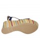 Sandale pour femmes avec plateforme en daim bleu et tissu multicouleur talon compensé 9 - Pointures disponibles:  33, 34, 42, 43, 44, 45