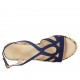 Sandale pour femmes avec plateforme en daim bleu et tissu multicouleur talon compensé 9 - Pointures disponibles:  33, 34, 42, 43, 44, 45