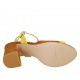 Sandalia con cinturon para mujer en gamuza color cuero y amarillo tacon 7 - Tallas disponibles:  42, 43, 44, 45, 46
