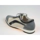 Men's laced sports shoe in grey and beige suede and blue leather - Available sizes:  36