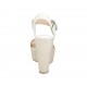 Woman's strap sandal with platform in white leather wedge heel 12 - Available sizes:  34, 42, 43, 44