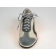 Men's laced sports shoe in grey and beige suede and blue leather - Available sizes:  36