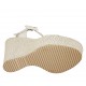 Woman's strap sandal with platform in white leather wedge heel 12 - Available sizes:  34, 42, 43, 44