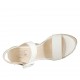 Woman's strap sandal with platform in white leather wedge heel 12 - Available sizes:  34, 42, 43, 44