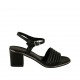 Sandale pour femmes avec courroie en cuir noir et gris talon 5 - Pointures disponibles:  33, 42, 43, 44, 46
