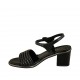 Damensandale mit Riem aus schwarzem und grauem Leder Absatz 5 - Verfügbare Größen:  33, 42, 43, 44, 46