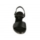 Sandale pour femmes avec courroie en cuir noir et gris talon 5 - Pointures disponibles:  33, 42, 43, 44, 46