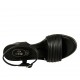 Sandale pour femmes avec courroie en cuir noir et gris talon 5 - Pointures disponibles:  33, 42, 43, 44, 46