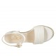 Sandale pour femmes avec courroie en cuir blanc et platine talon 5 - Pointures disponibles:  42, 43, 44, 45, 46
