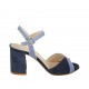 Sandale avec courroie pour femmes en daim bleu et bleu clair talon 7 - Pointures disponibles:  32, 42, 43, 44, 46